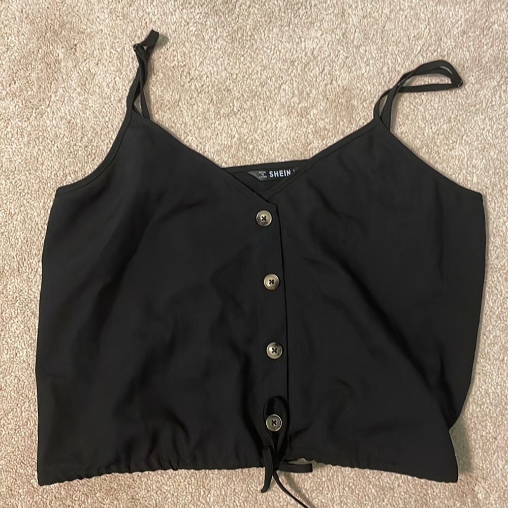 Black Shein tank with buttons